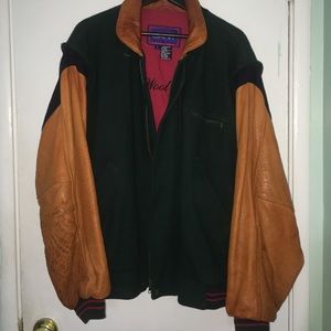 GANT Vintage Leather Sleeve Varsity Jacket Large